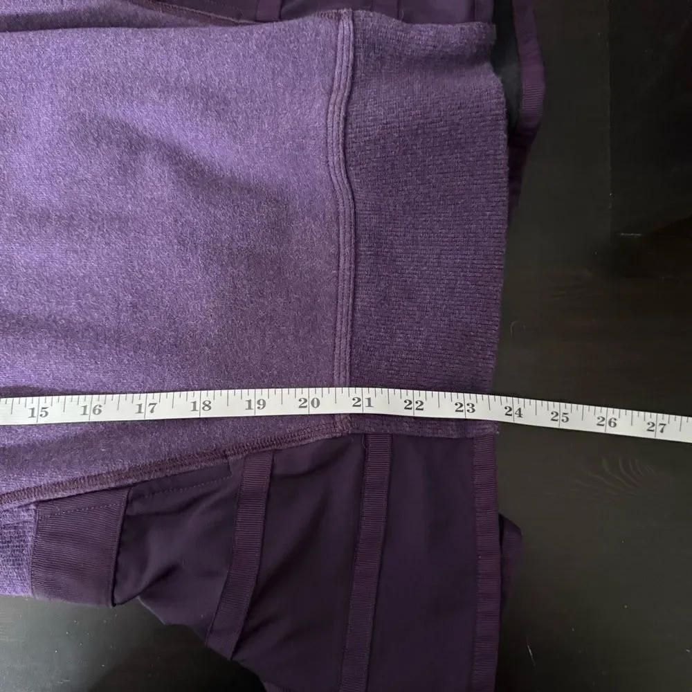Lululemon Ruffled Up Pullover Womens Sz 4 Purple Crew Neck Long Sleeve Athletic